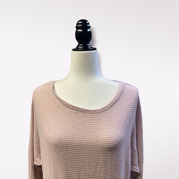 Garage | Women's Soft Pink Ribbed Long Sleeve Shirt - Picture 2 of 3